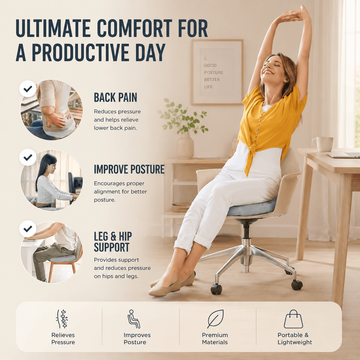 Posturol ComfortCore Seat Cushion